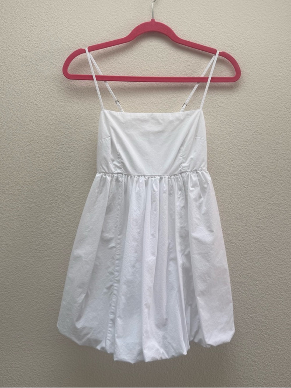 Abercrombie & Fitch Babydoll Bubble Hem Mini Dress - White - Size Small - Picture 2 of 5